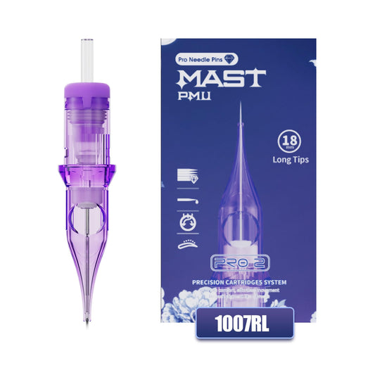 Mast PMU 1007RL tattoo needles with an 18mm long tip for precise liner work
