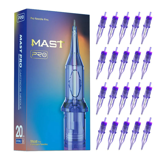 Mast Pro tattoo cartridges 20pcs 1005RS for precise lines and shading.