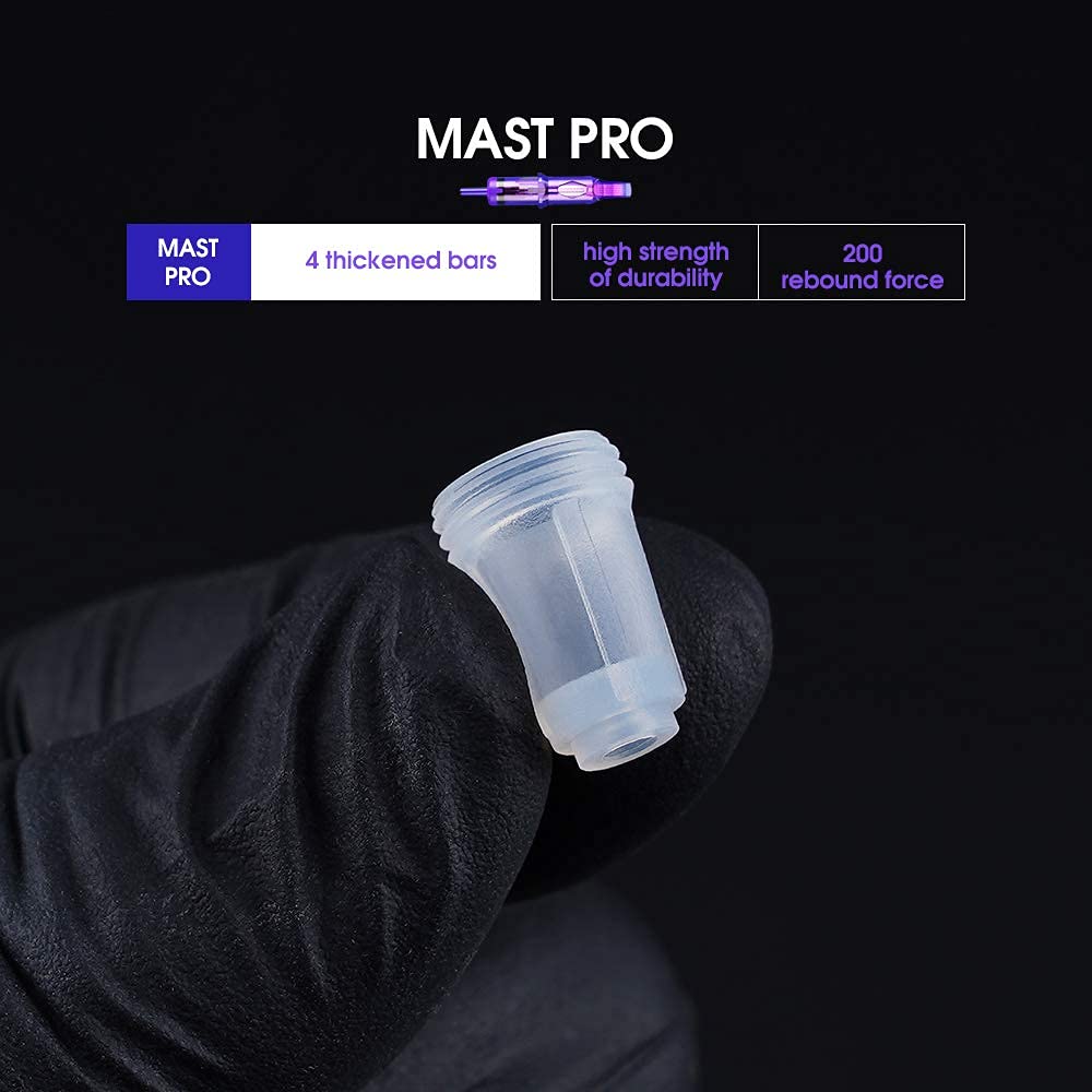 Purple-tinted Mast Pro cartridge indicates high-density plastic body.