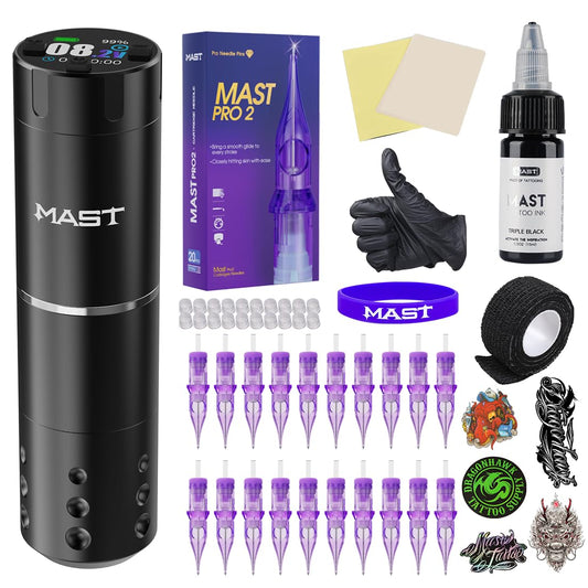 MAST TATTOO A1 Pro cordless pen with LED display enables precise parameter control.