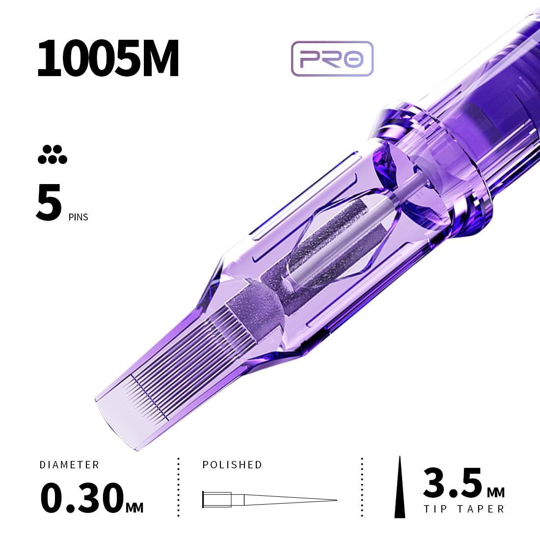MAST TATTOO Clear body cartridges improve tip visibility during setup.
