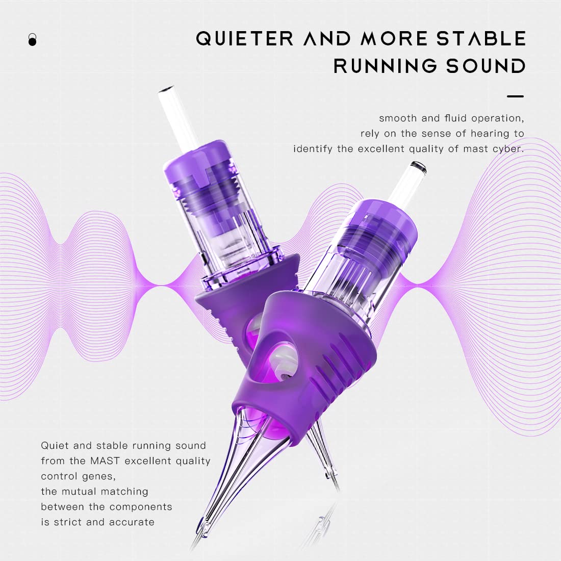 MAST TATTOO Cyber needles inner membrane for smoother sessions and reduced ink spit-back.