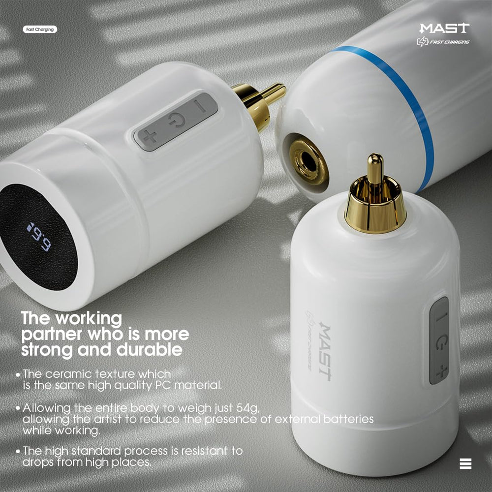 Mast Tattoo Flyb compatible with rotary tattoo machines for versatility.