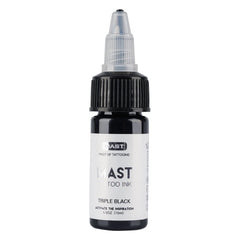 MAST TATTOO triple black ink bottle highlights deep, lasting color.