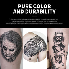 Pigment swatch shows rich black saturation for Mast Tattoo.