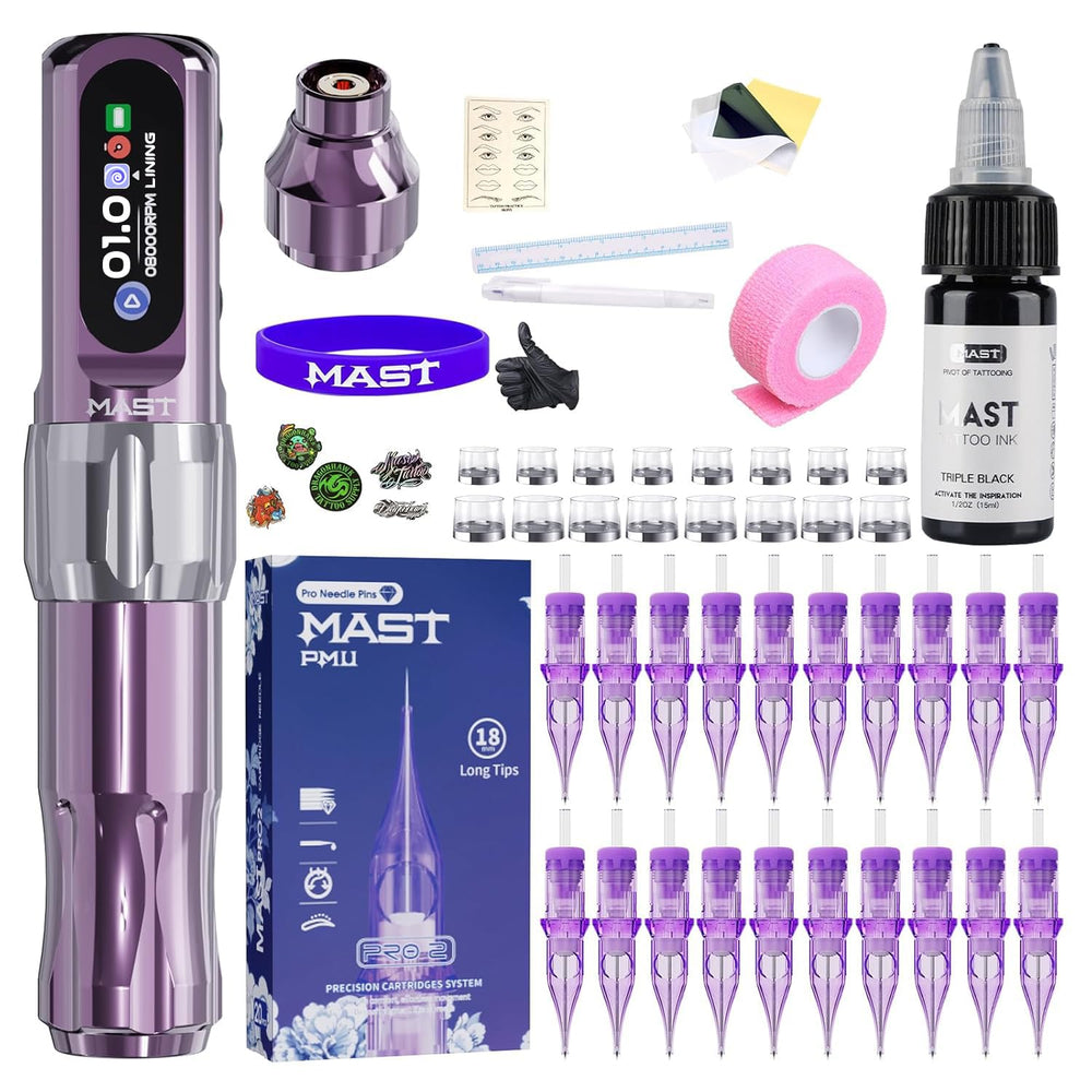 MAST TATTOO Tour2 Pro cordless machine shown for portable, fatigue-free daily use
