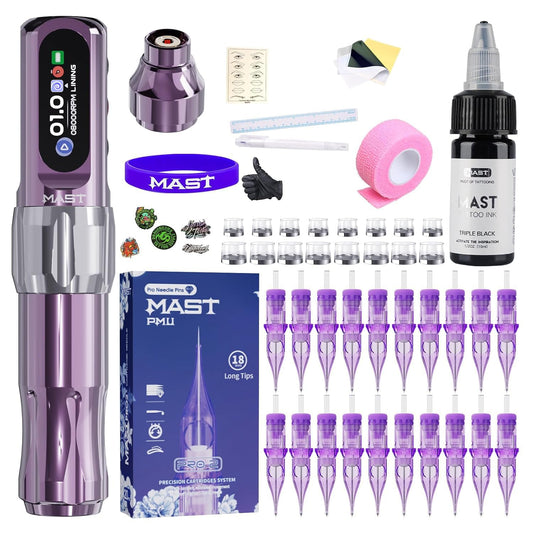 MAST TATTOO Tour2 Pro cordless machine shown for portable, fatigue-free daily use