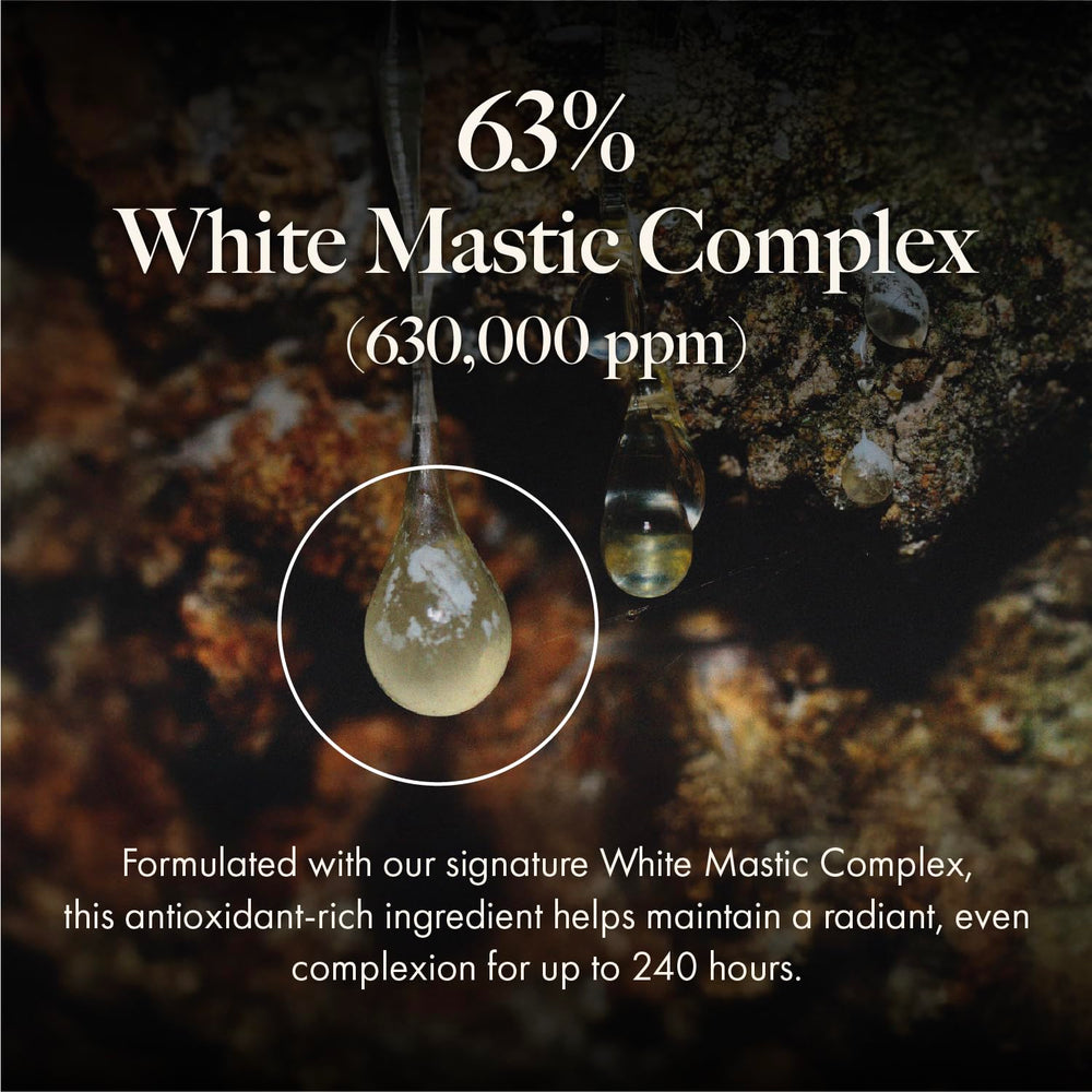 630,000 ppm White Mastic Complex in Mastina Serum Roller promotes even tone and fewer fine lines.