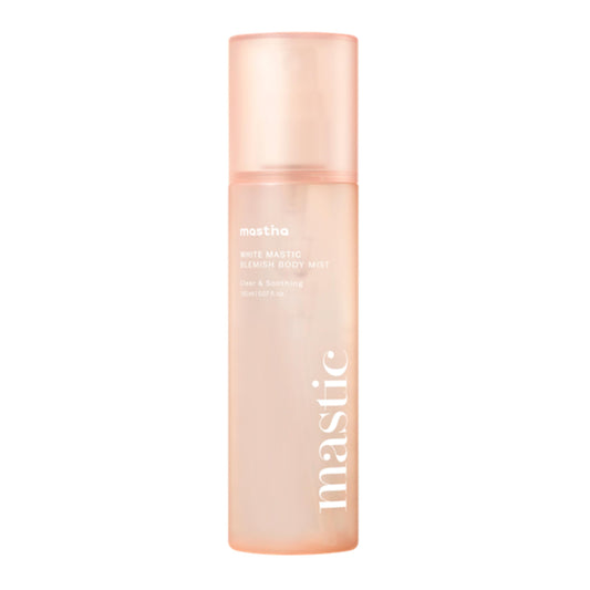 MASTINA White Mastic Cooling Body Mist bottle front for quick hydration