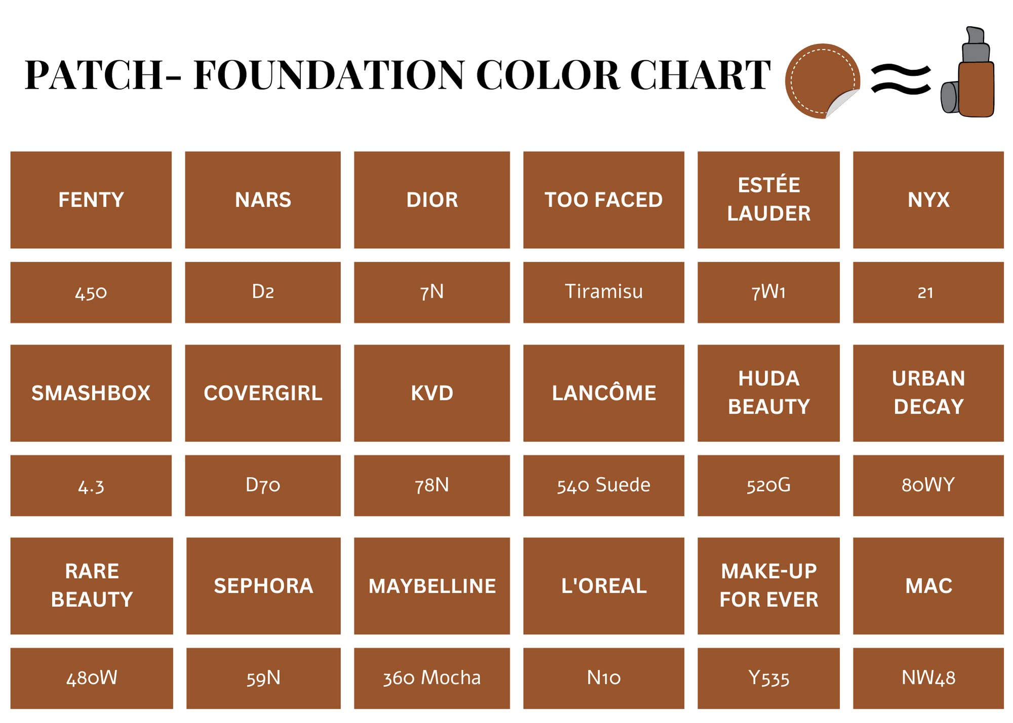 MATCHED packaging in MONTEGO shade for quick color reference.