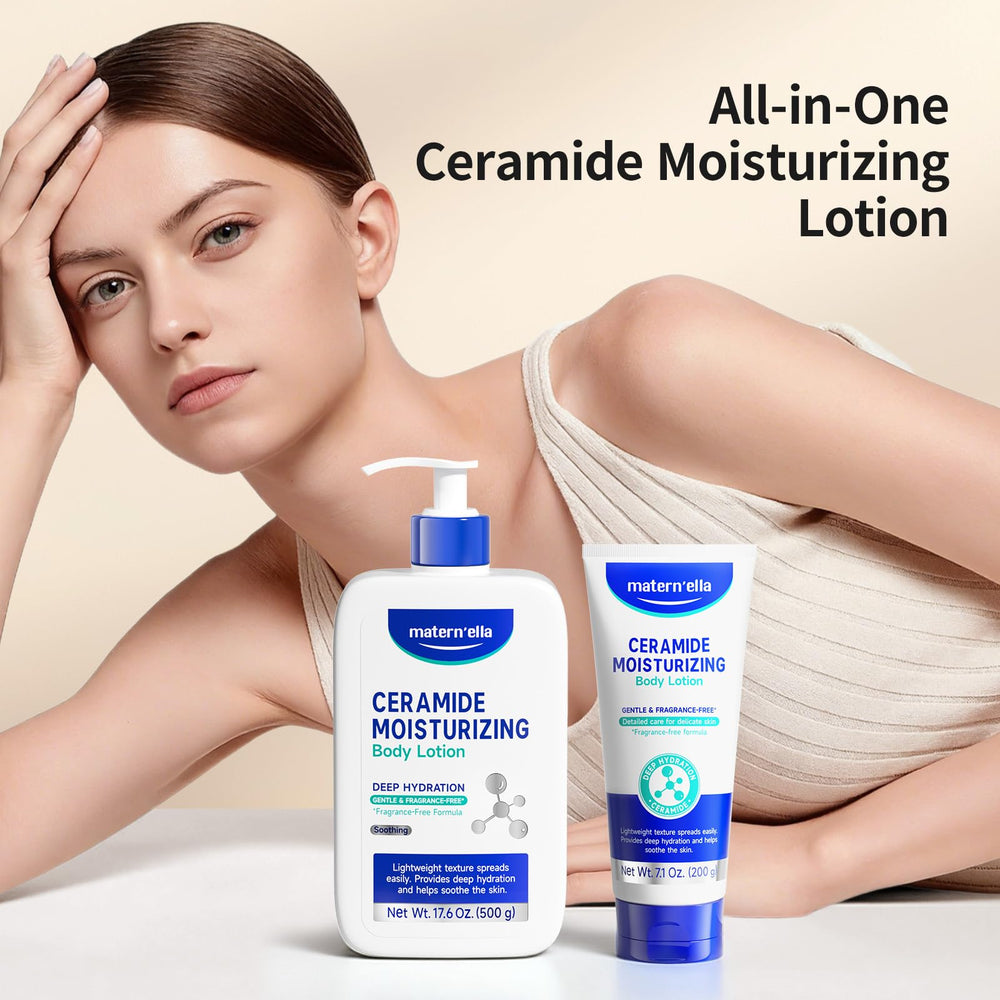 Matern'ella niacinamide body lotion supports even tone and elasticity.