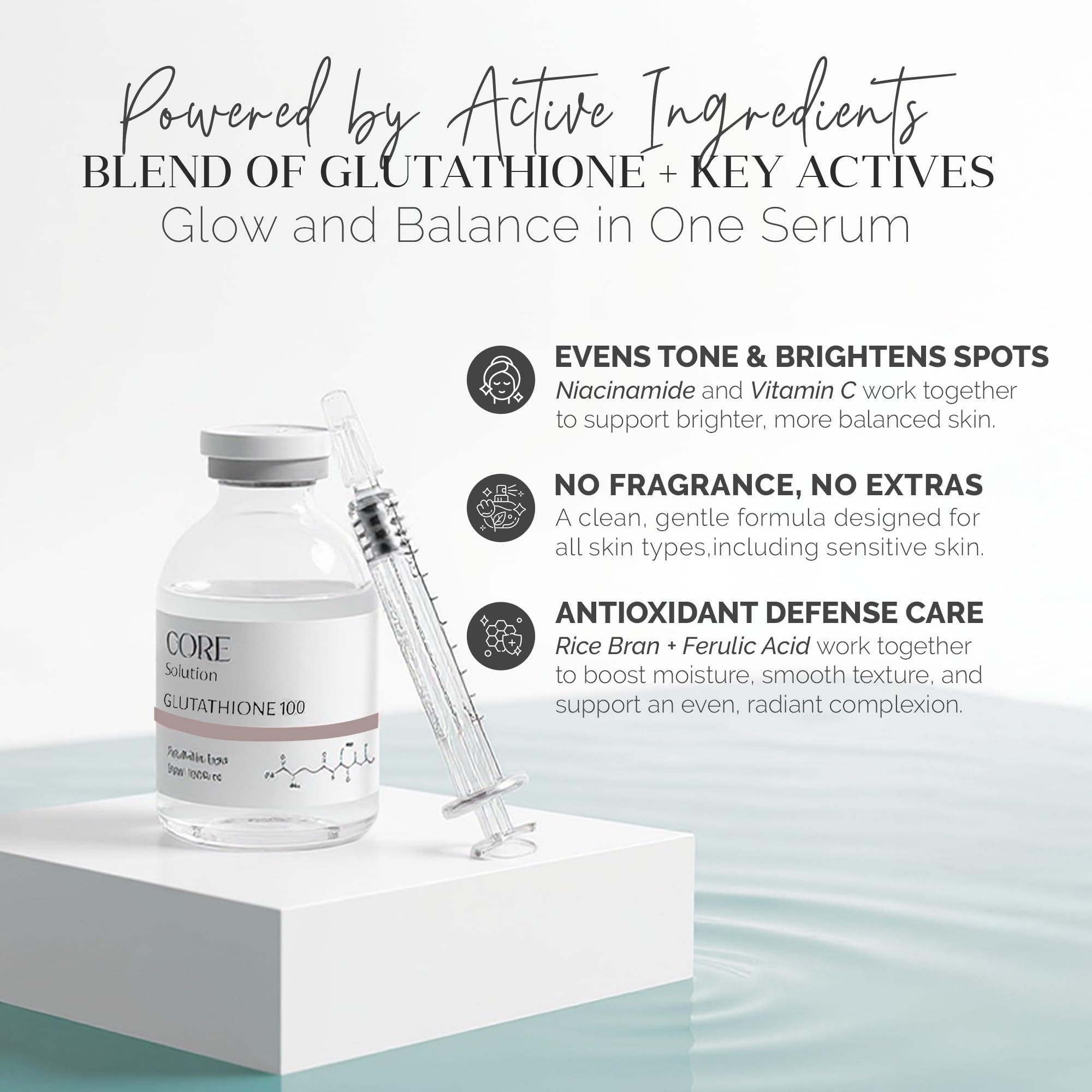 Matrigen vitamin C niacinamide ferulic close up signals brightening support