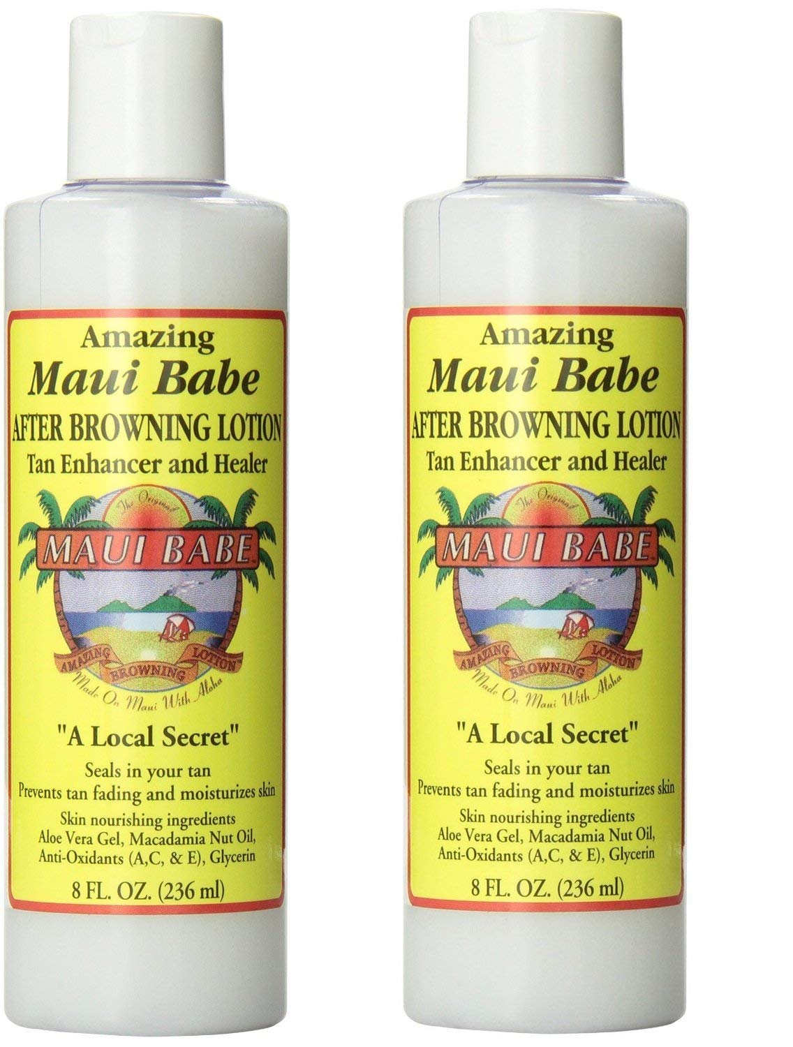 Maui Babe After Browning 8oz bottle; moisturizes skin after sun exposure