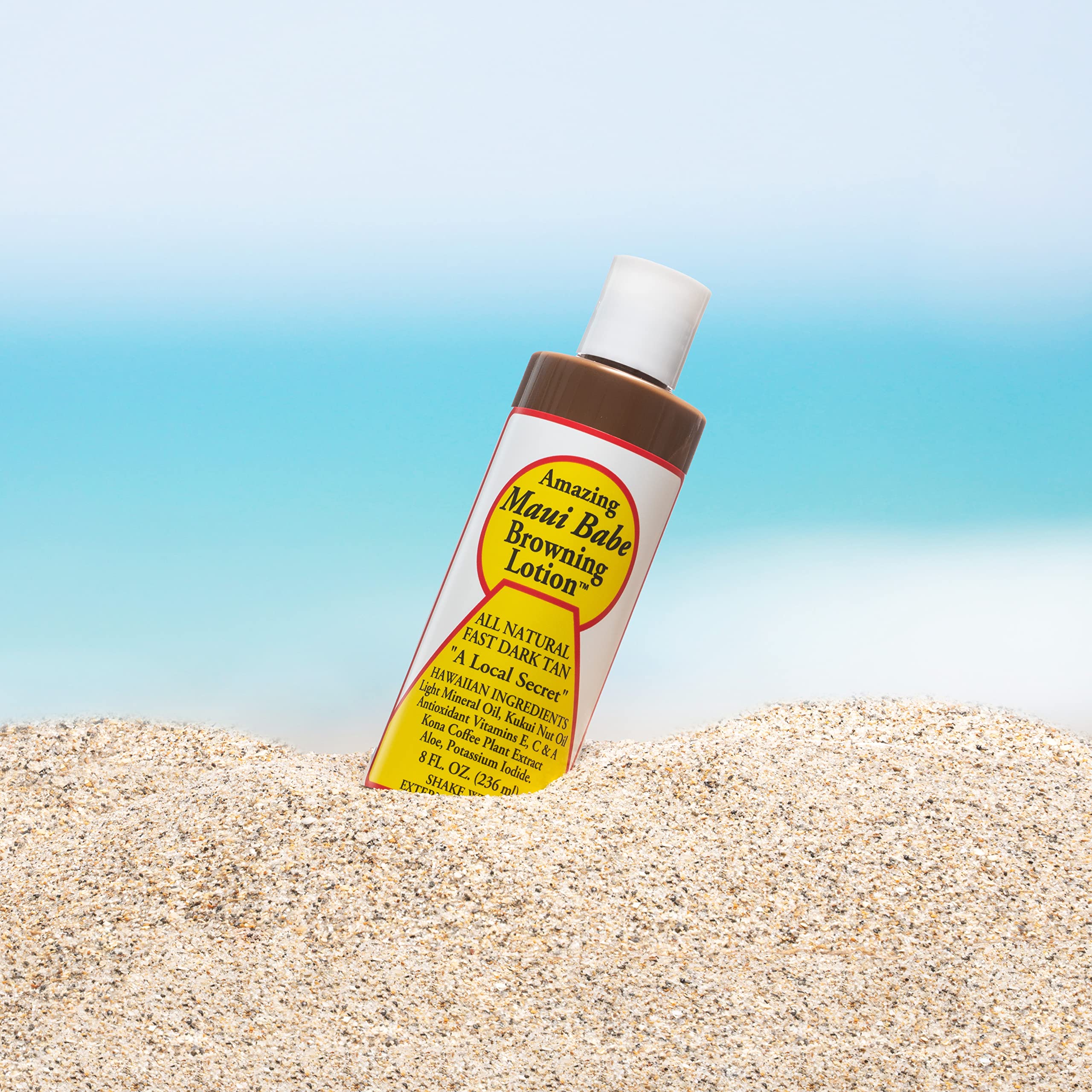 Maui Babe Kona Coffee Extract boosts natural color development.