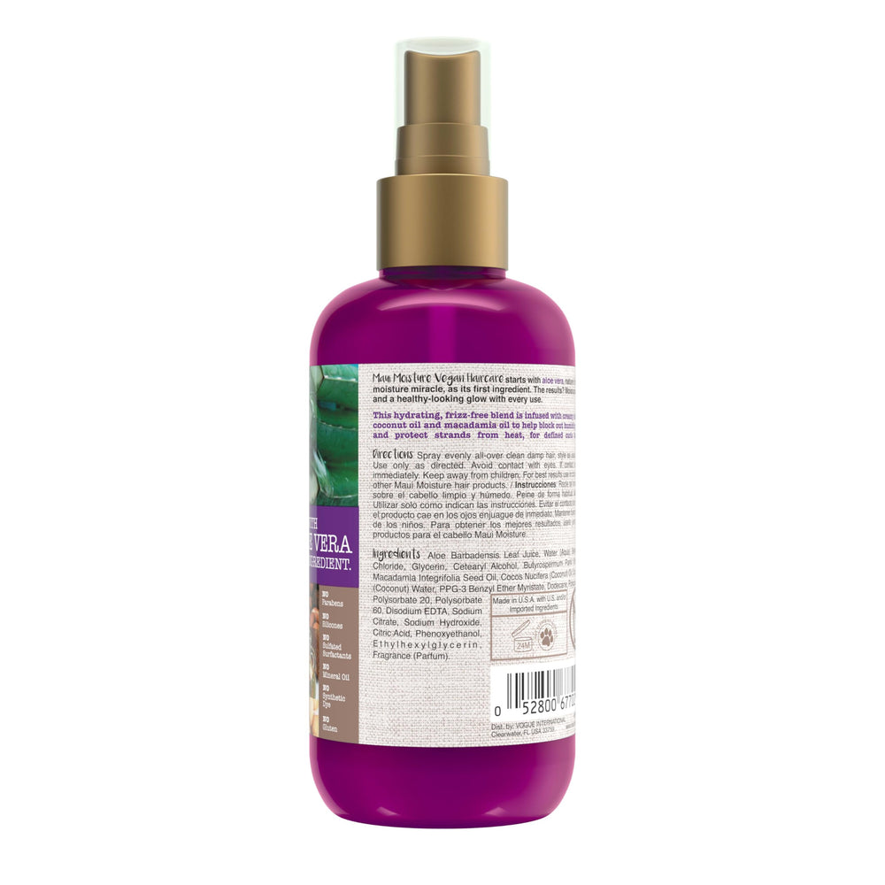 Maui Moisture Frizz-Free Leave-In Mist vegan formula suitable for cruelty-free routines.
