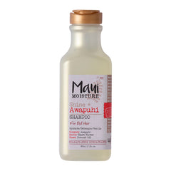 Maui Moisture Shine Awapuhi shampoo bottle highlights awapuhi for radiant moisture