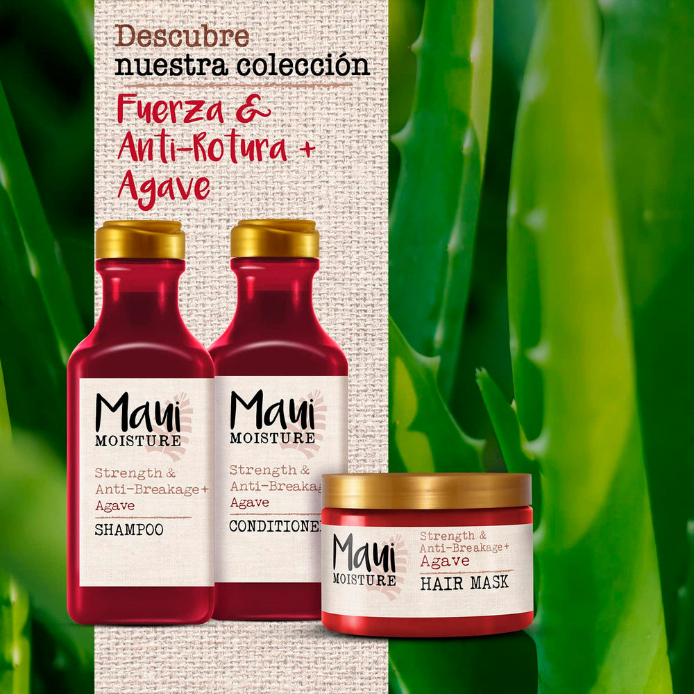 Maui Moisture Strength Agave Conditioner being applied to hair