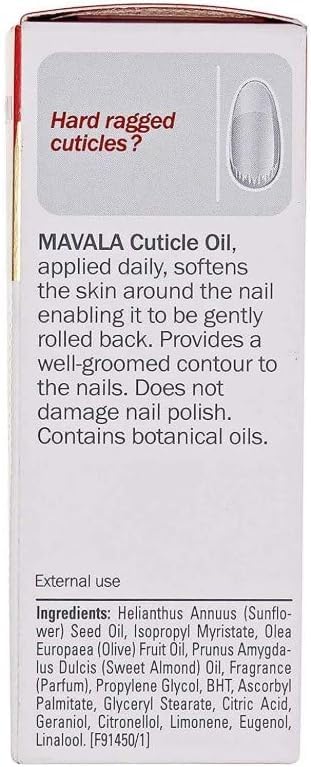 Mavala Cuticle Oil applied close-up for targeted care.
