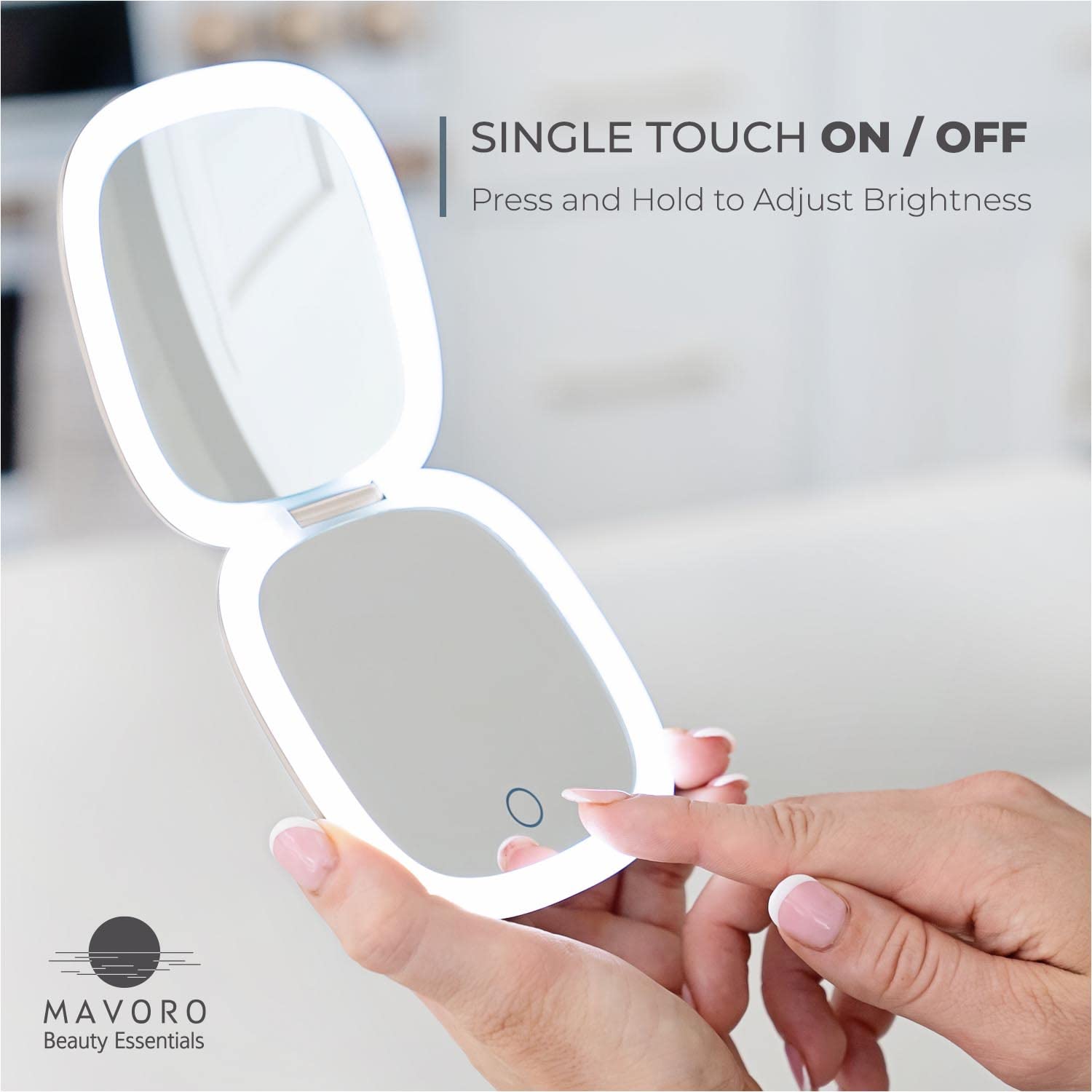 Mavoro travel mirror with 10x magnification for precise grooming