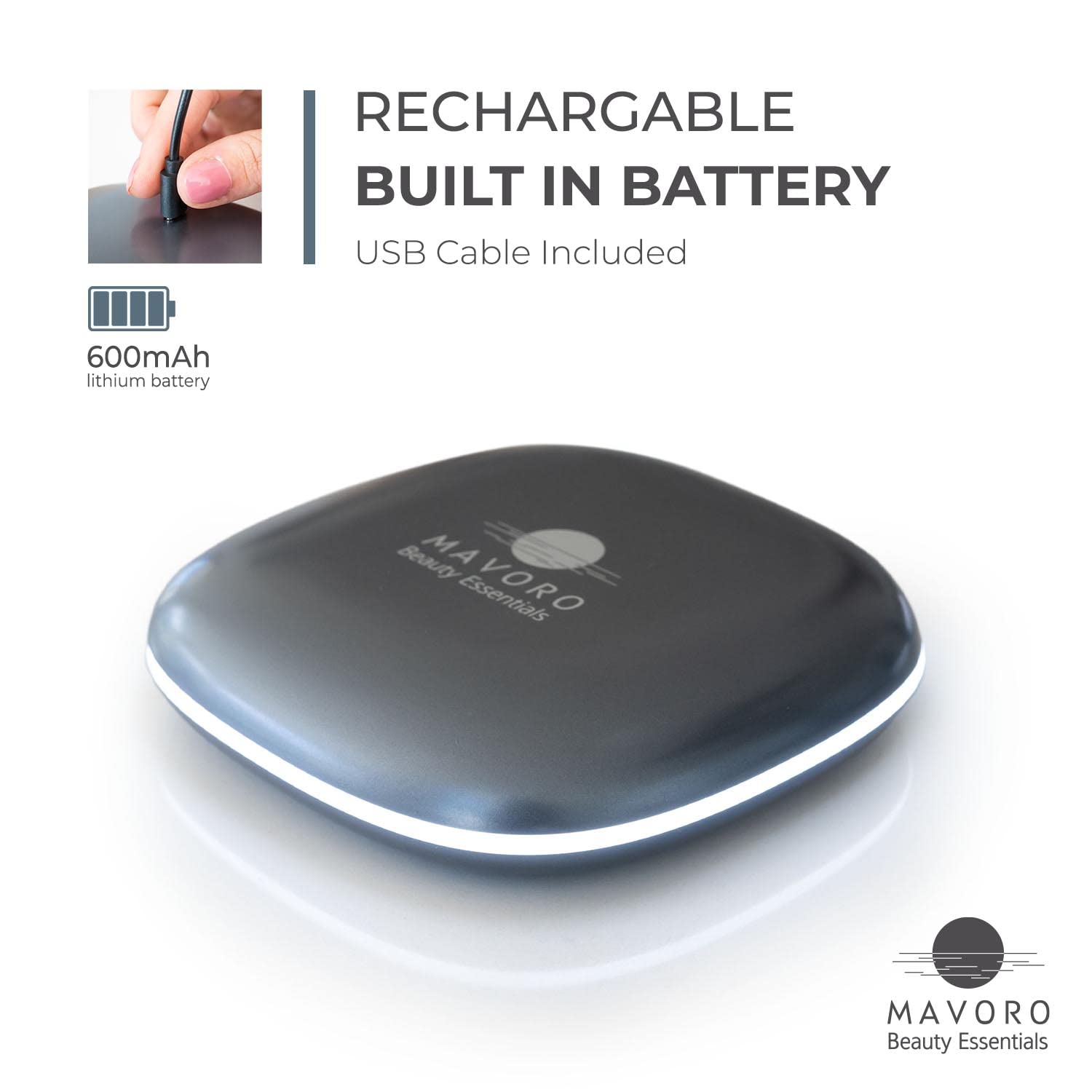 Mavoro USB-C rechargeable battery for quick daily powering.