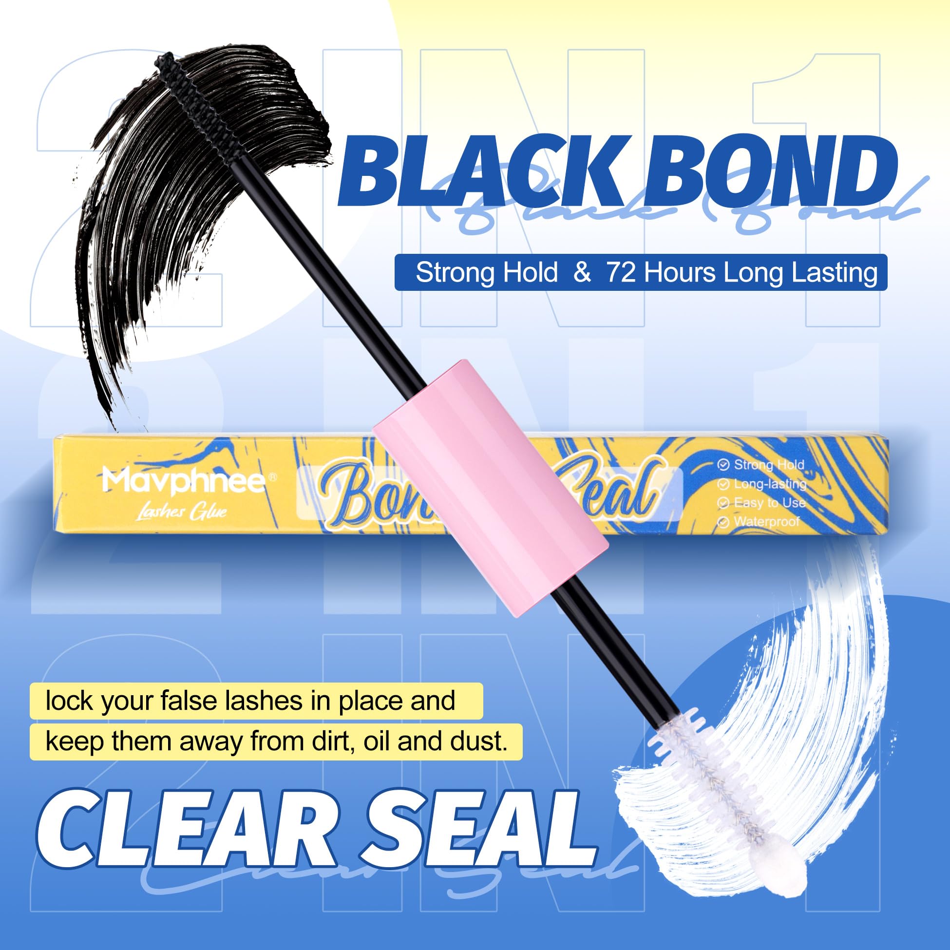 Mavphnee waterproof lash glue swatches show durable performance.