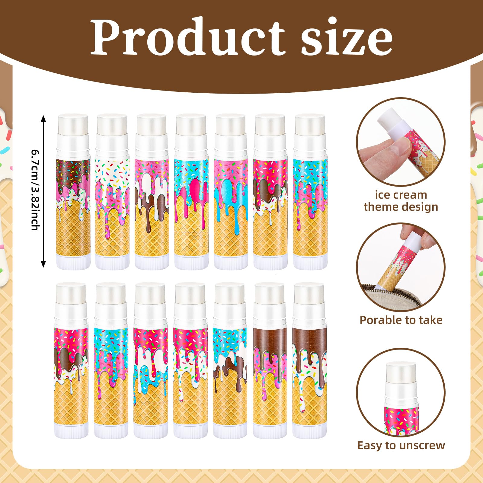 Maxcheck epoxy baseball-theme badge lip balm details and charm