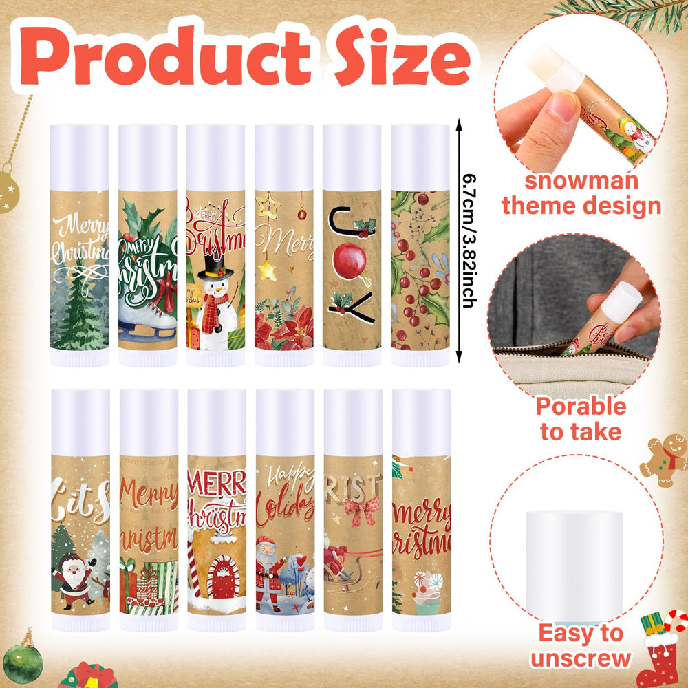 Maxcheck mini candy cane lip balm stick highlighting travel-friendly size