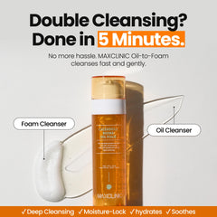 MAXCLINIC Calendula Biome Oil to Foam foaming lather cleanses gently while preserving moisture