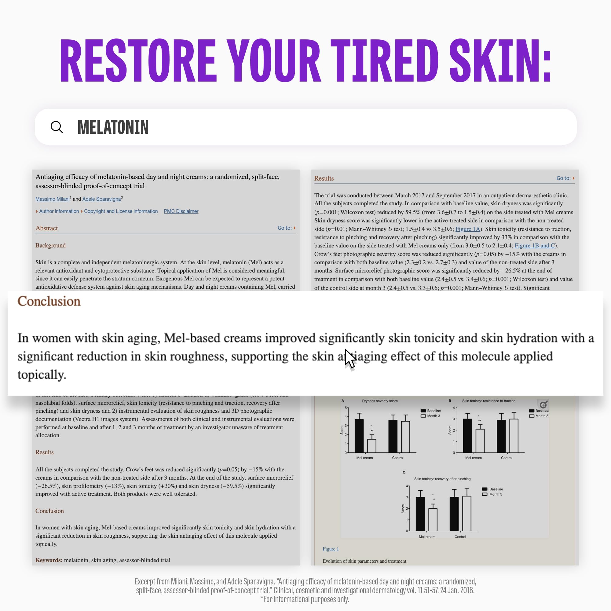 MAXCLINIC Time Return Melatonin Cream applied on cheek for hydration after a long day