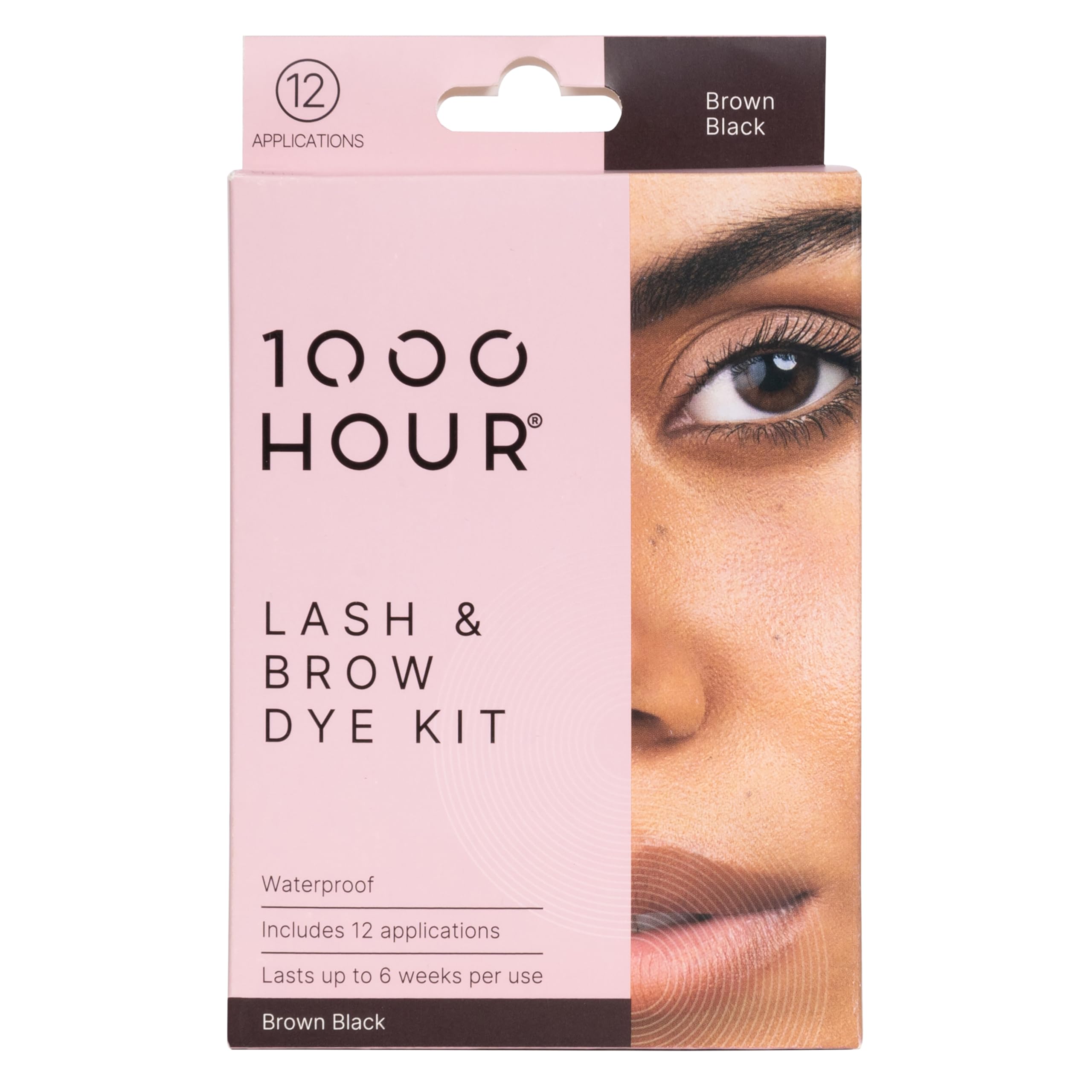MaxRelief 1000 Hour Brow Color Kit Brown Black packaging for salon-quality brows.