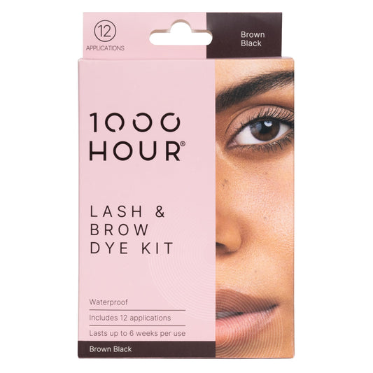 MaxRelief 1000 Hour Brow Color Kit Brown Black packaging for salon-quality brows.