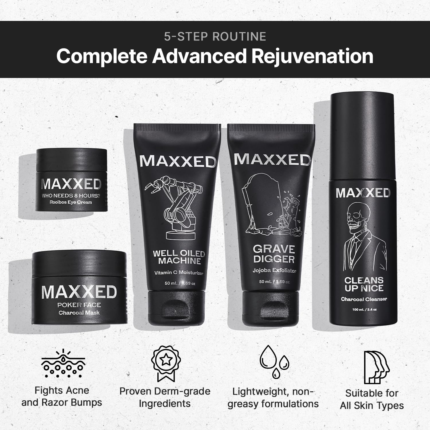 MAXXED Caffeine Eye Cream reduces puffiness and dark circles.
