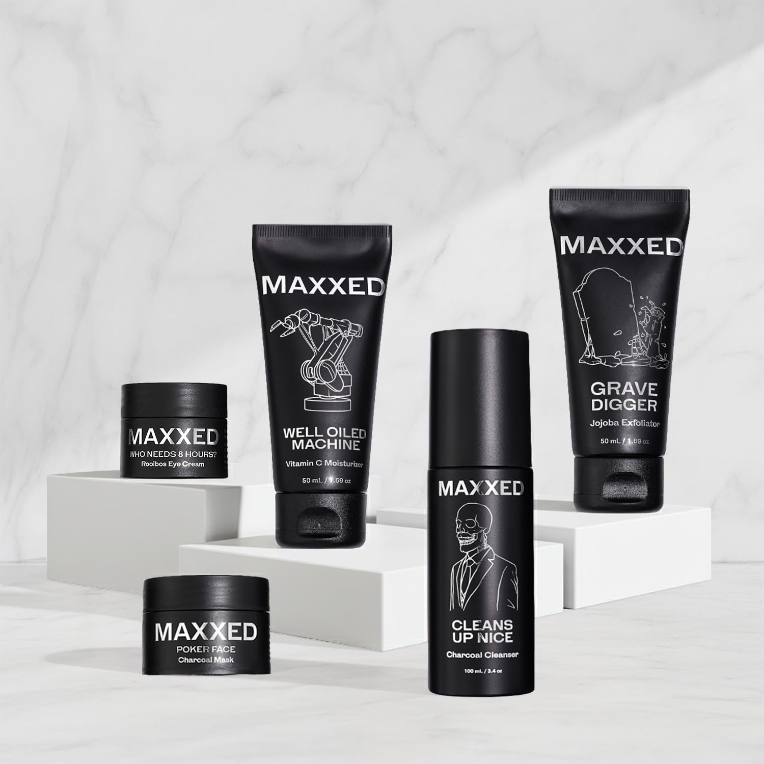 MAXXED Face Wash with activated charcoal for oil control and clean skin.
