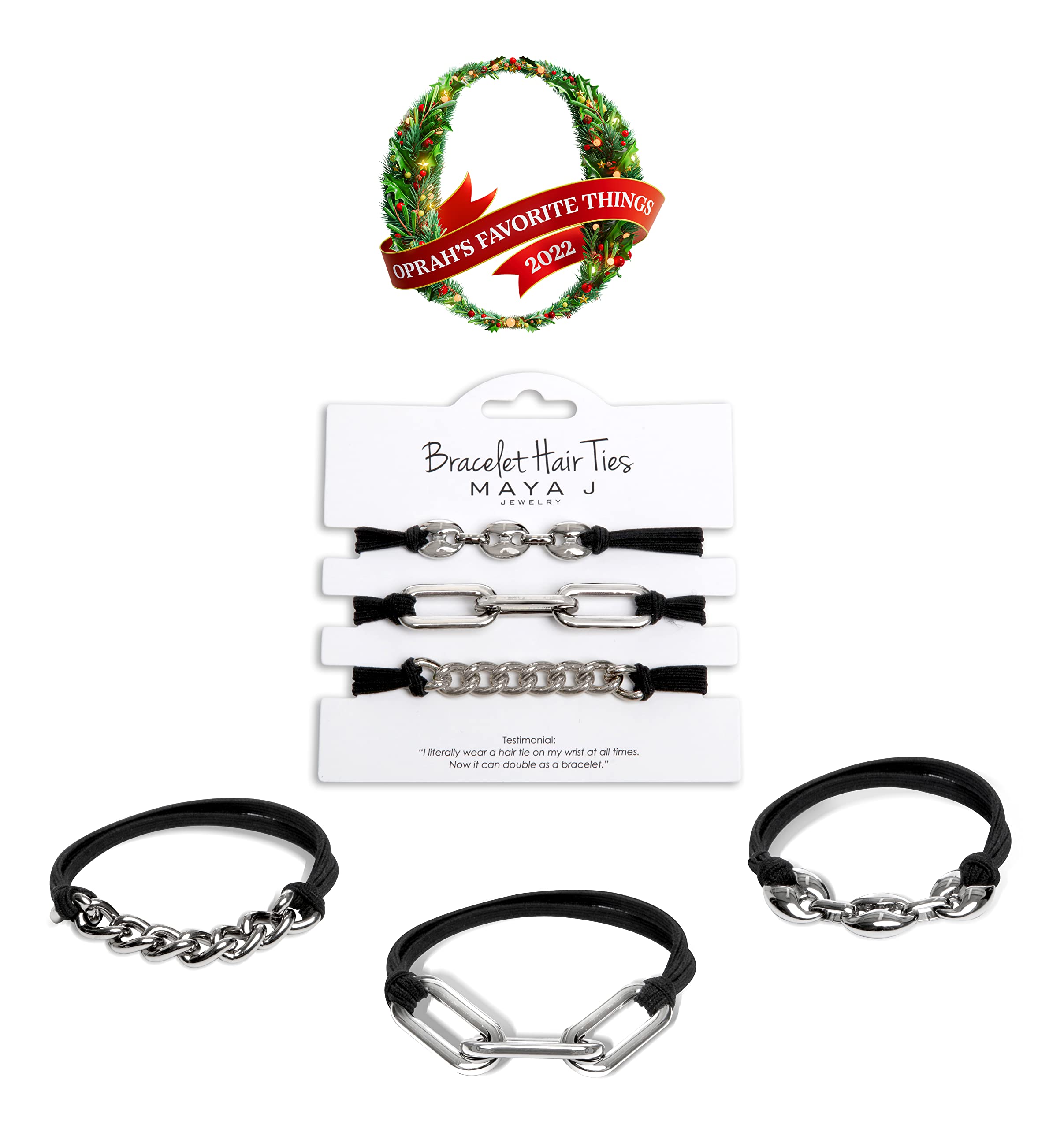 Maya J hair tie bracelet featuring Paper Clip Chain for chic everyday style.