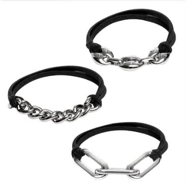 Maya J hair tie bracelet with Puffy Mariner Chain adds elegant shine for formal wear.