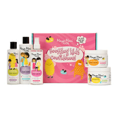 MAYA MARI Kids All-in-One Set on shelf showing simple routine for kids' haircare
