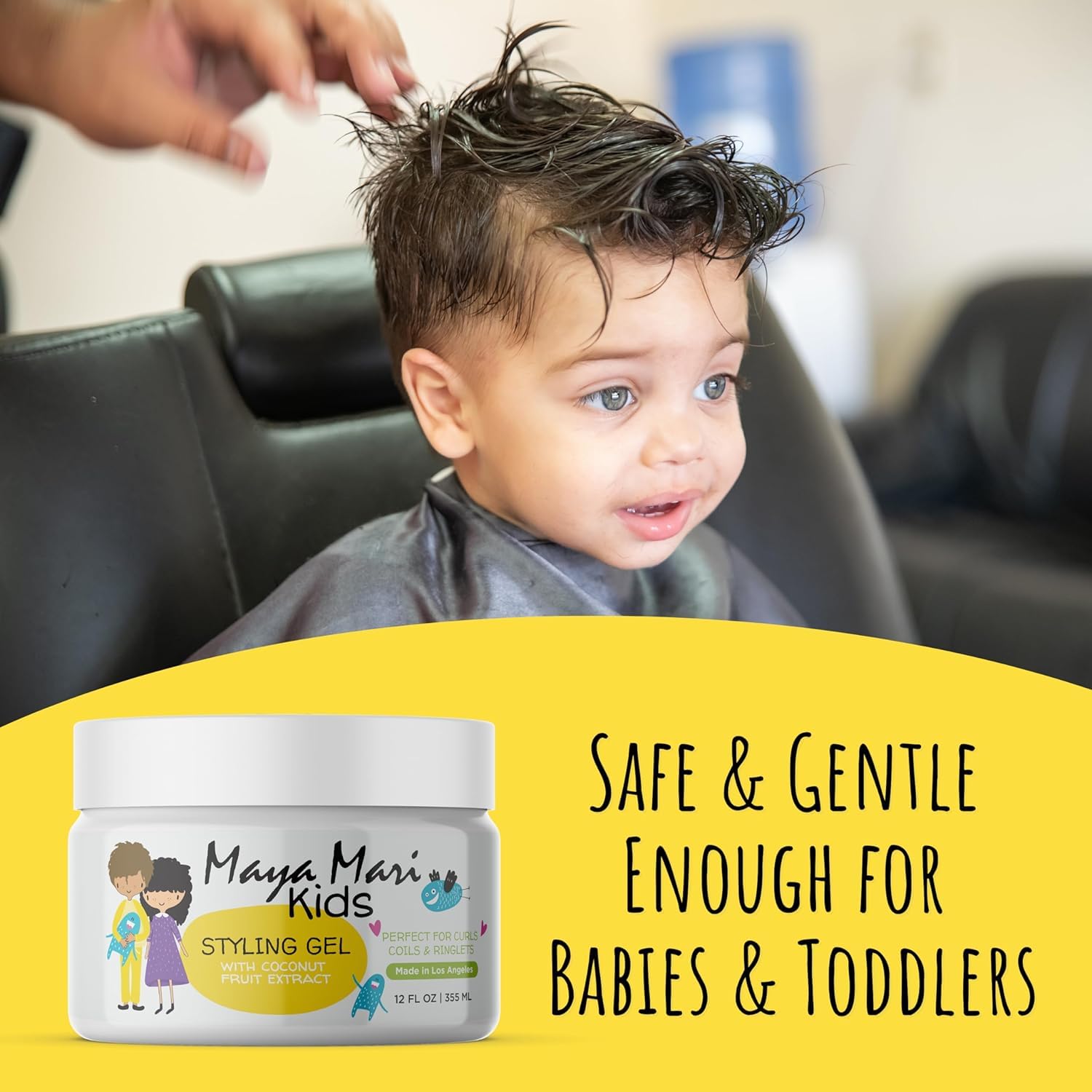 MAYA MARI leave-in conditioner applying to young hair
