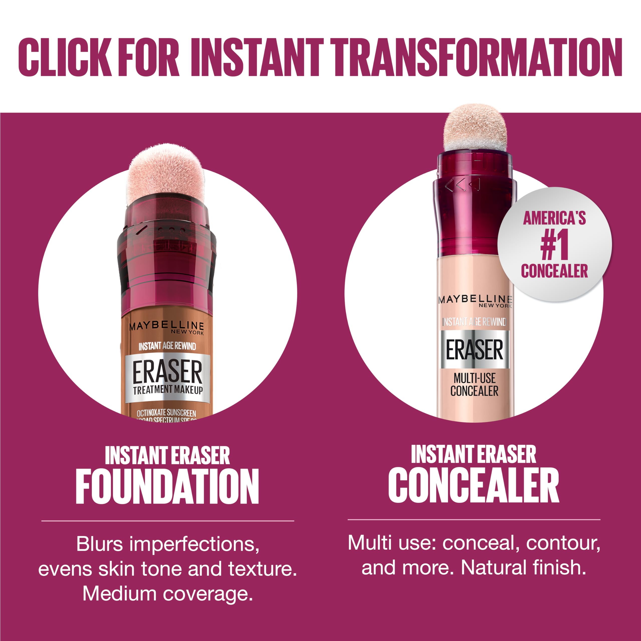 Maybelline's 16-shade range supports inclusive skin tones in foundation.