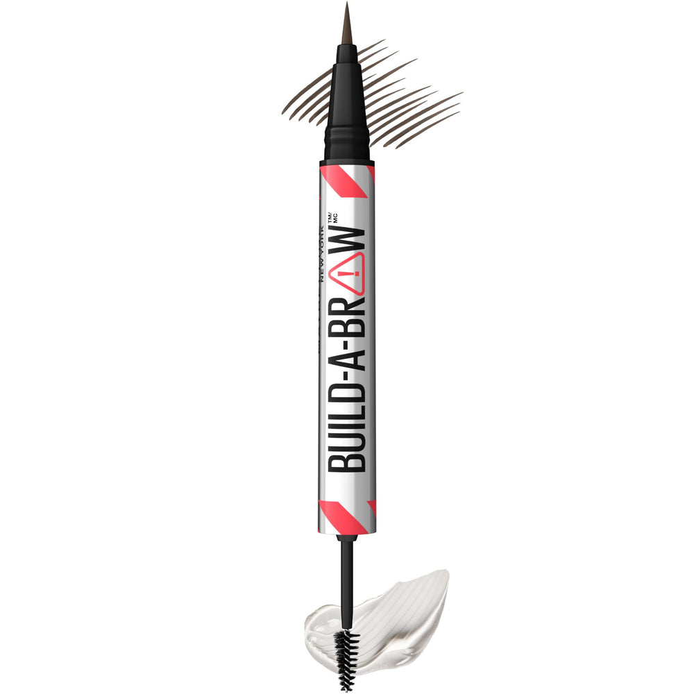 Maybelline Build-A-Brow pen strokes create natural hair-like brows for fuller look.