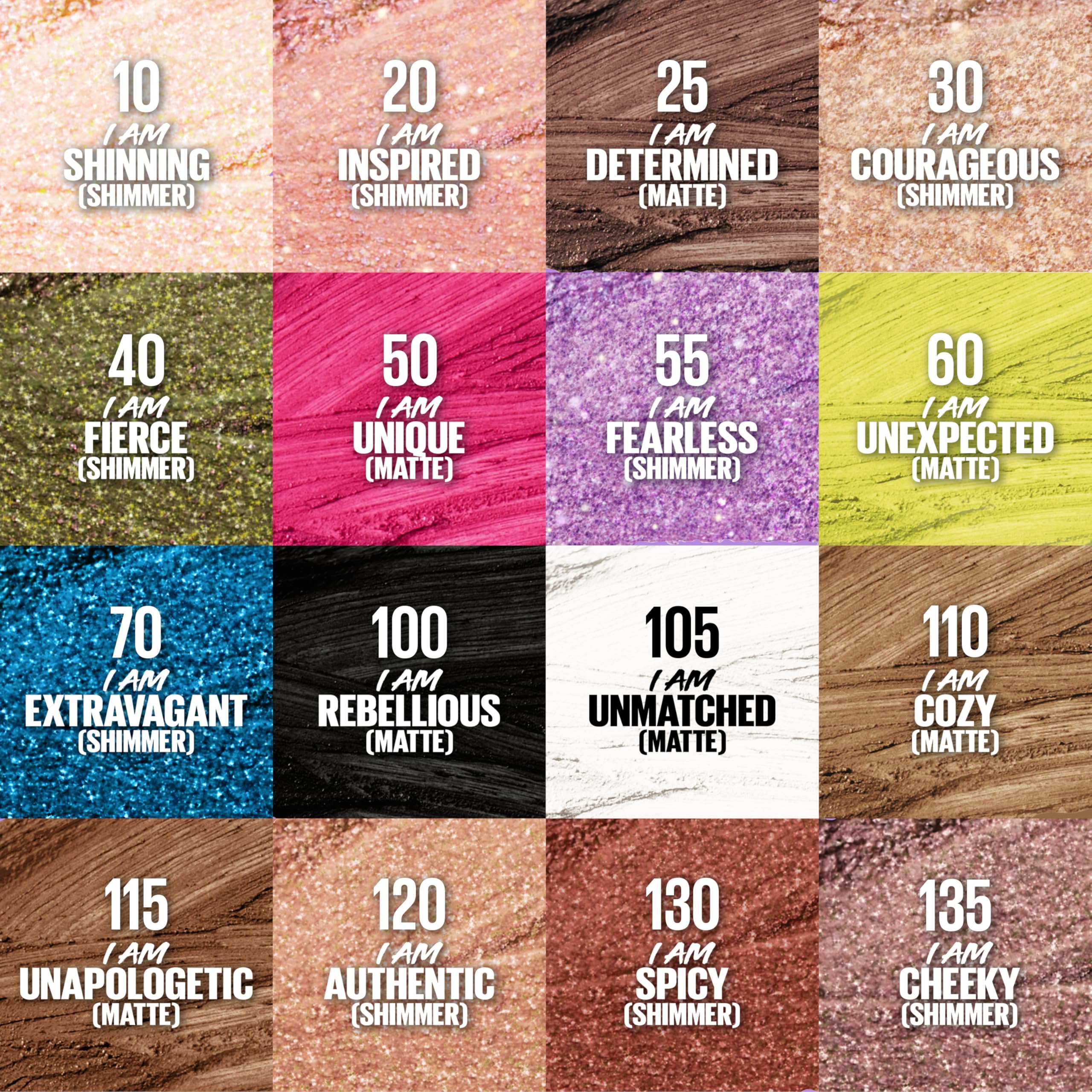 MAYBELLINE Color Tattoo Eye Stix crease proof wear demonstrated on eyelids.