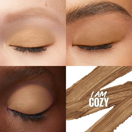 MAYBELLINE Color Tattoo Eye Stix I Am Cozy swatch shows creamy blendable pigment.