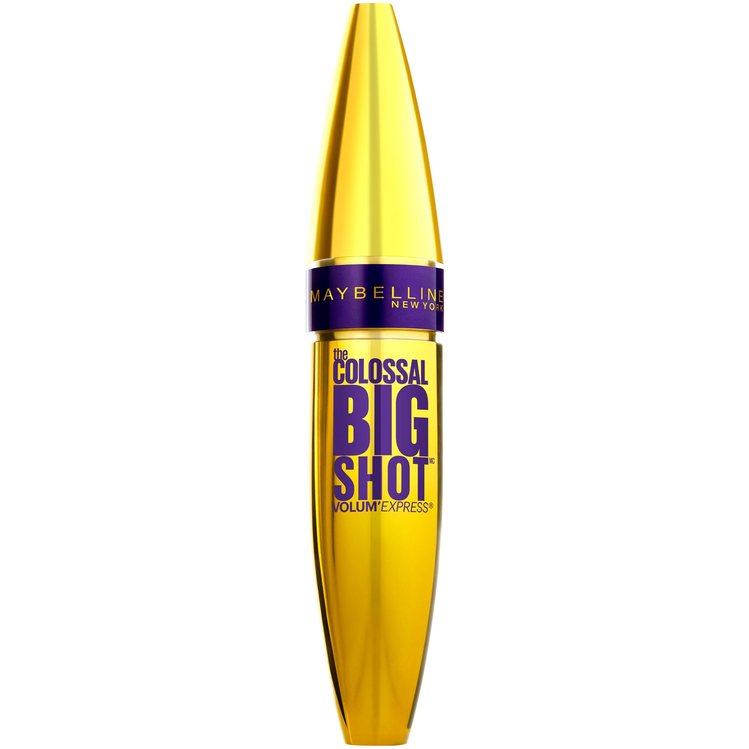 Maybelline Colossal Big Shot lashes with dramatic volume after application.