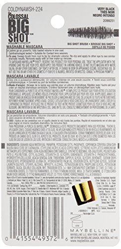Maybelline Colossal Big Shot wand applying mascara from root to tip.