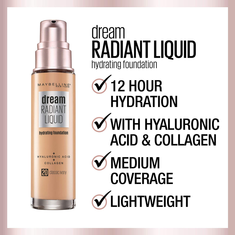 Maybelline Dream Radiant Liquid 12-hour hydration performance on the skin.