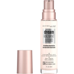 Maybelline Dream Radiant Liquid porcelain bottle highlights the hydrating formula for daily wear.