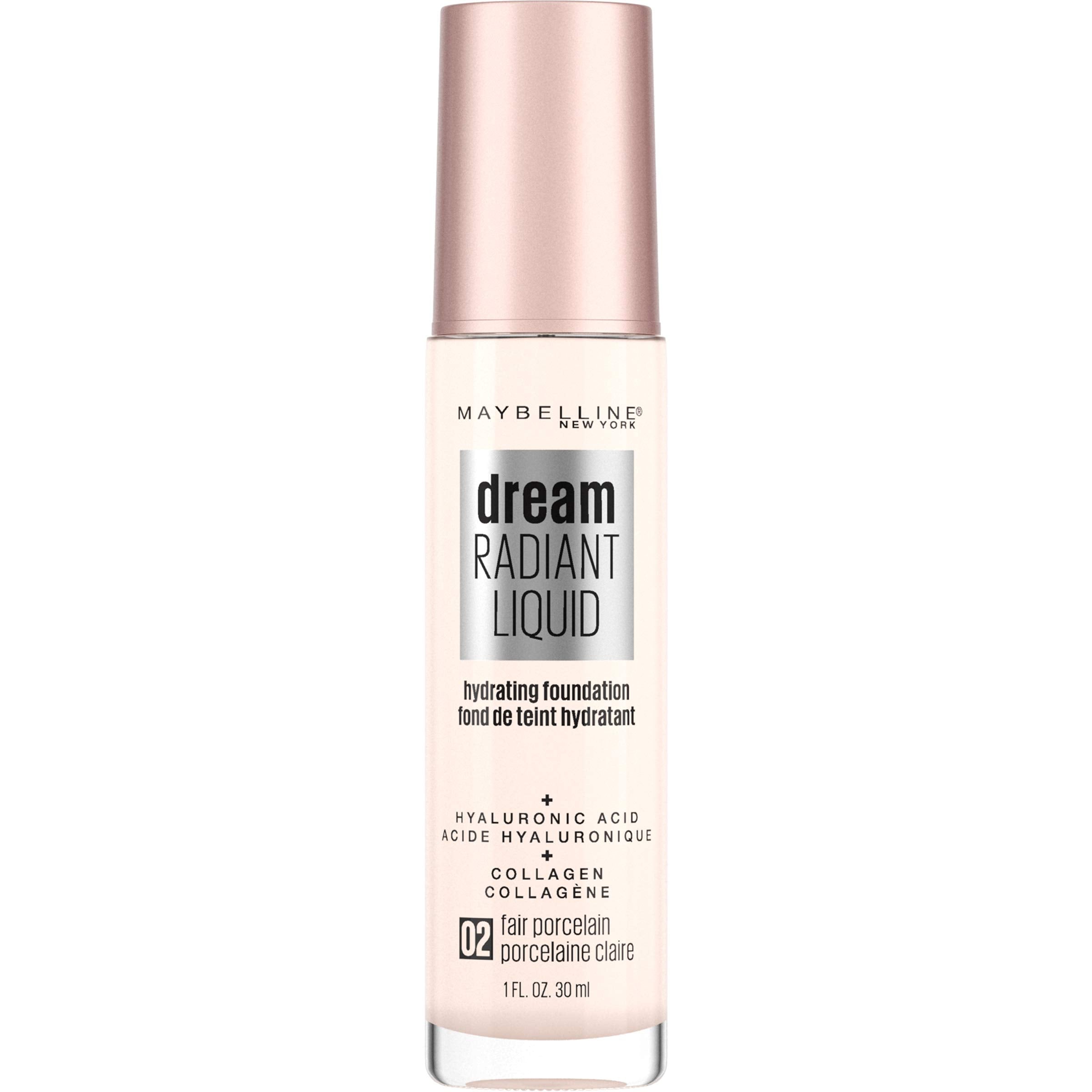 Maybelline Dream Radiant Liquid porcelain swatches show even, natural coverage.