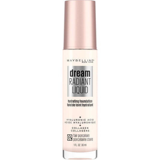 Maybelline Dream Radiant Liquid porcelain swatches show even, natural coverage.