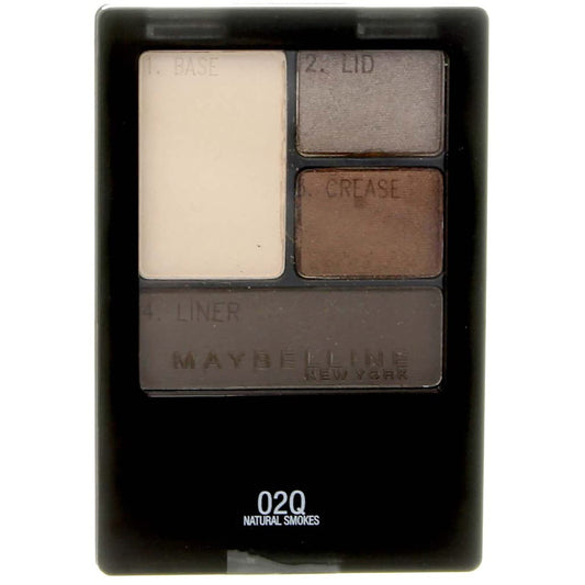 Maybelline Expert Wear Eyeshadow Quads Natural Smokes swatches show coordinated neutrals