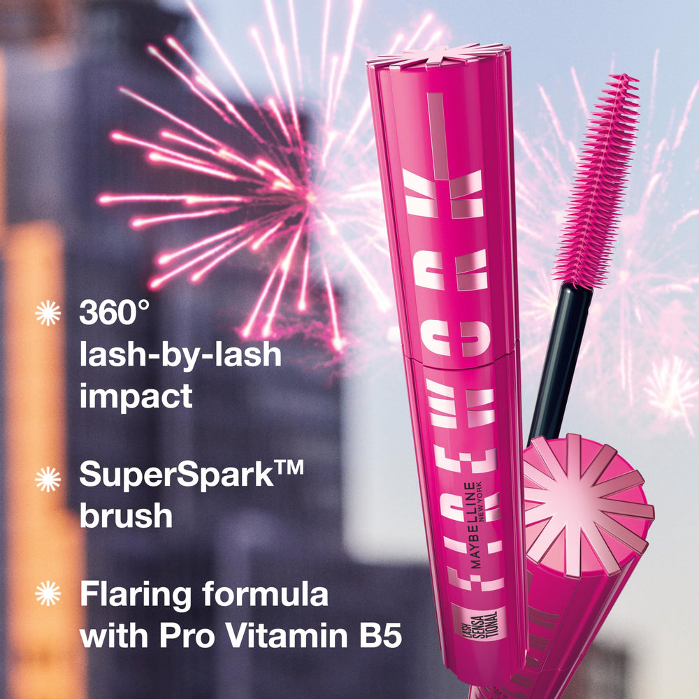 Maybelline Firework bristles pattern close-up reveals spiral design to fan lashes