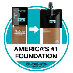 Pouch being squeezed to show last-drop usability of the foundation.